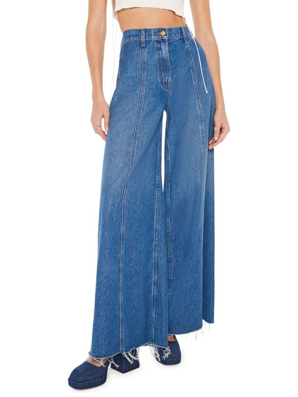 MOTHER x SNACKS! Women's The Lunch Line Sneak Fray Wide Leg Jeans Yummy Size 32